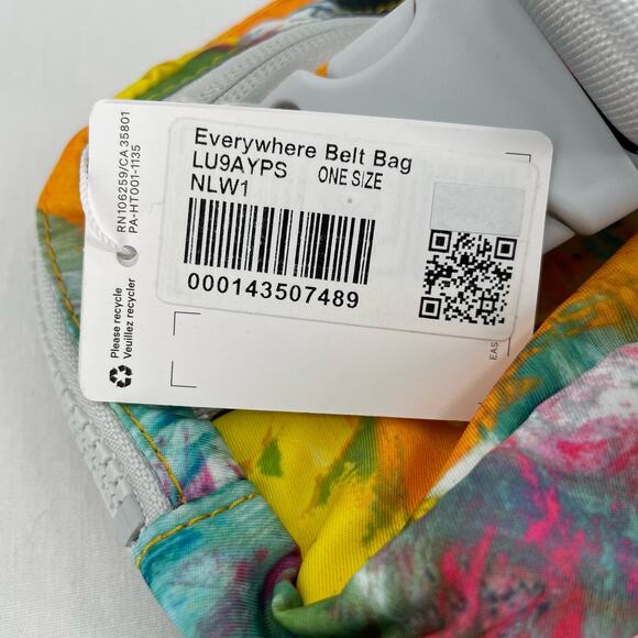 NEW Lululemon Belt Bag EBB No Limits White Multi Zip Pockets Longer Fit Strap 1L - Picture 13 of 13